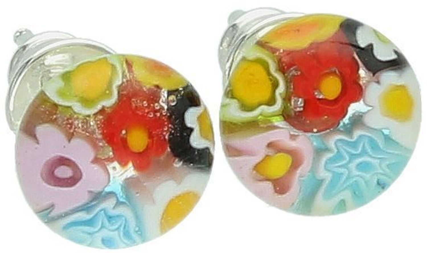 Kolczyki damskie srebrne 925 z oryginalnym szkłem Murano – model Murano 60. Ręcznie robione, lekkie (1,60 g), z zapięciem na sztyft. Subtelne i kolorowe – idealne na prezent!1.jpg